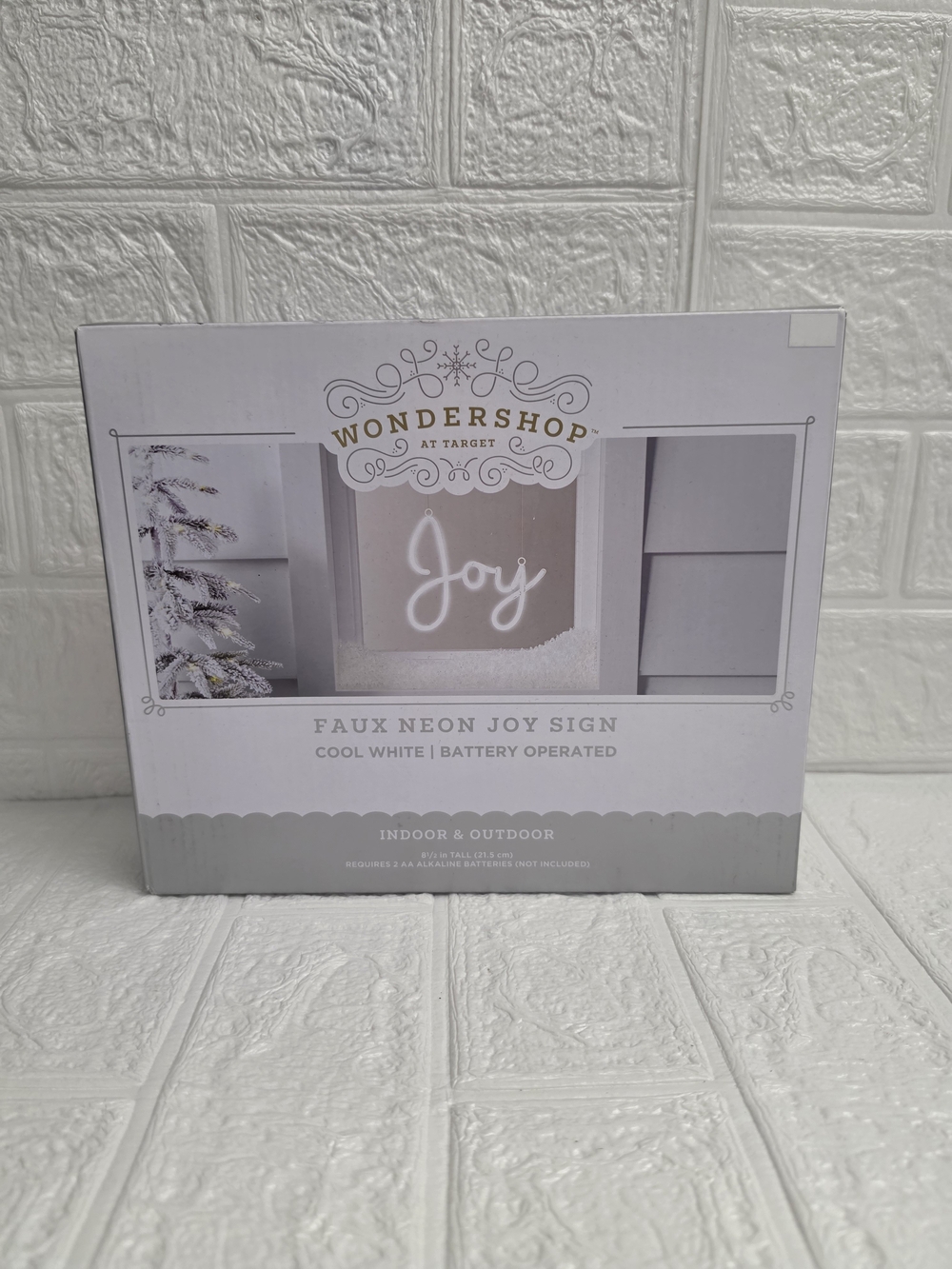 Wondershop Faux Neon Joy Sign Cool White Battery Operated Indoor Outdoor